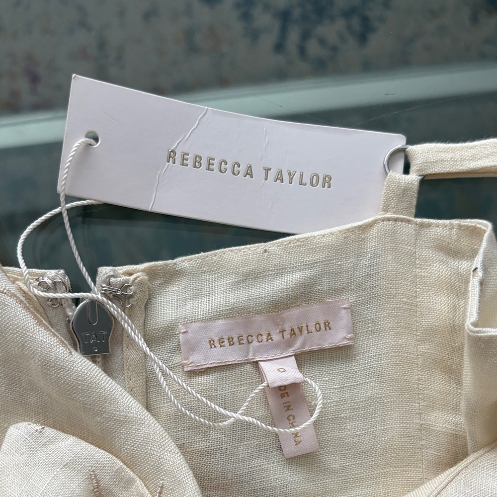 Rebecca Taylor Floral Cream linen Jumpsuit - Picture 3 of 3